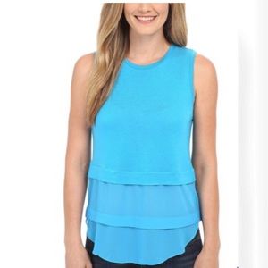 MICHAEL Michael Kors Blue Sleeveless Layered Top